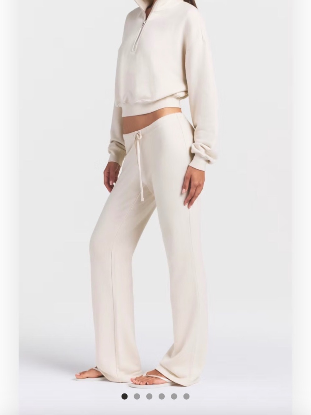 SKIMS DRAPEY FRENCH TERRY STRAIGHT LEG PANT BUFF / XS